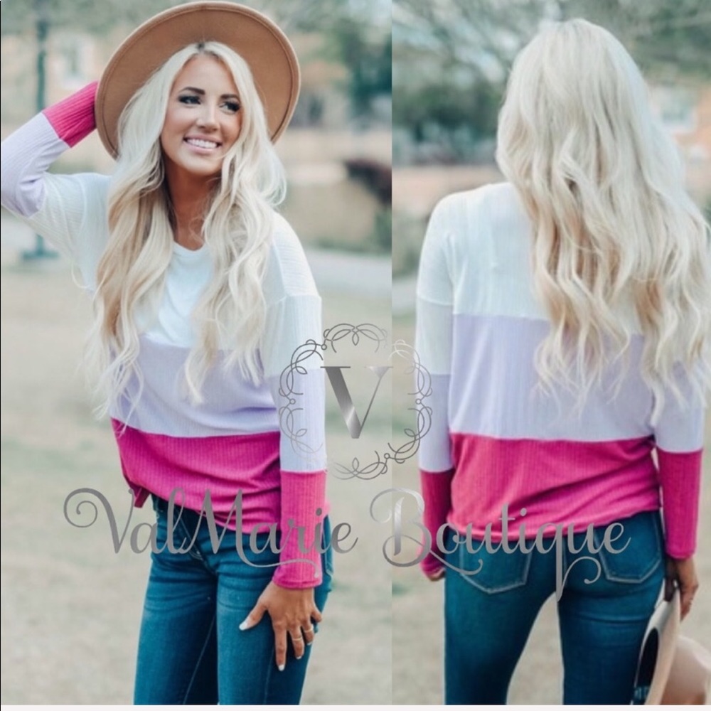 Colorblock transition fall women’s light top - Picture 2 of 3